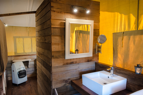 bathroom safari tent